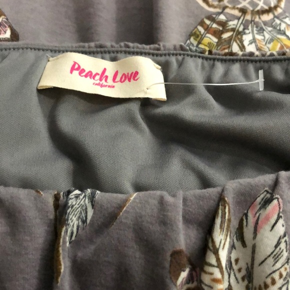 Peach Love Dream Catcher Feather Gray Ruffle Dress - Picture 6 of 8